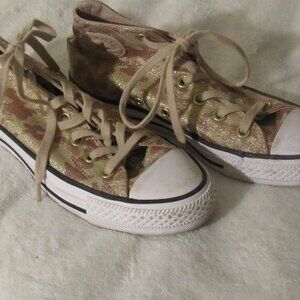 Converse Beige Lurex Camo Colorway USED